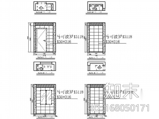 [北京]海淀区典雅简欧风格四居室样板间CAD装修施工图（...cad施工图下载【ID:168050171】