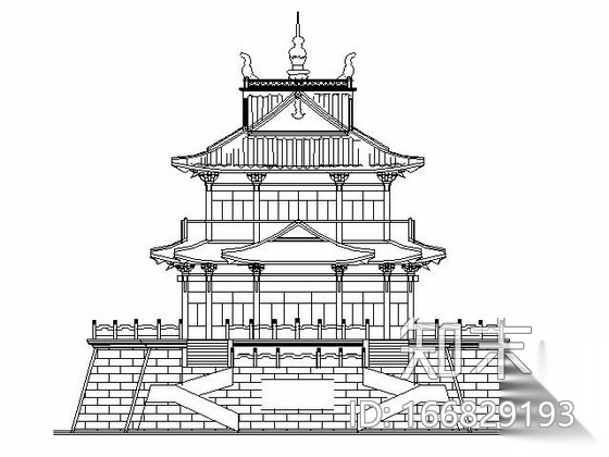 [仿古建]浙江某诸暨阁建筑方案图施工图下载【ID:166829193】