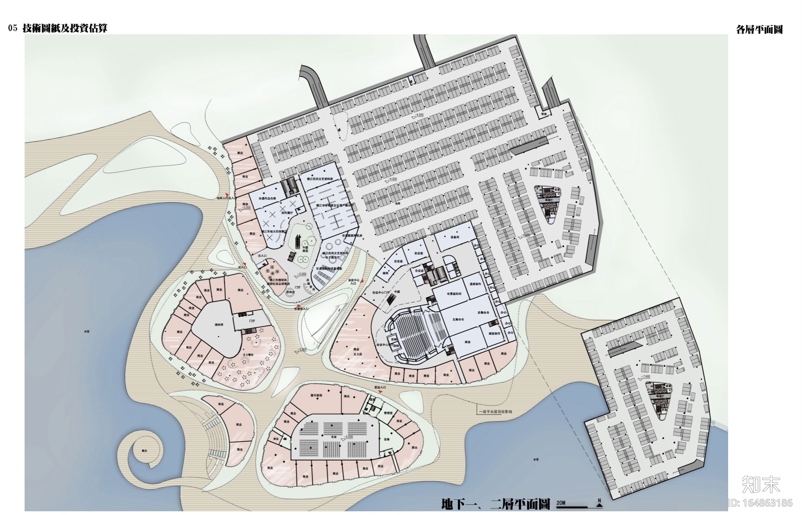 [江苏]不可错过行云流水般镇江艺术中心建筑设计施工图下载【ID:164863186】