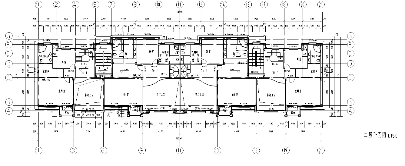 48.30&amp;13.38米农村住宅别墅施工图cad施工图下载【ID:161777196】