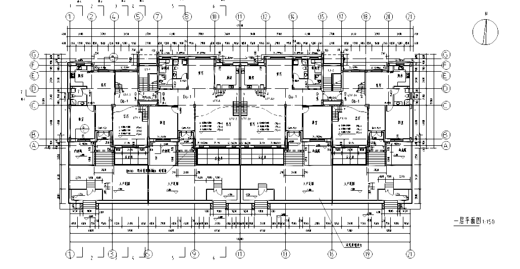 48.30&amp;13.38米农村住宅别墅施工图cad施工图下载【ID:161777196】