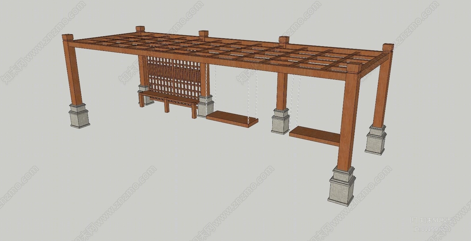 新中式秋千SU模型下载【ID:444550778】