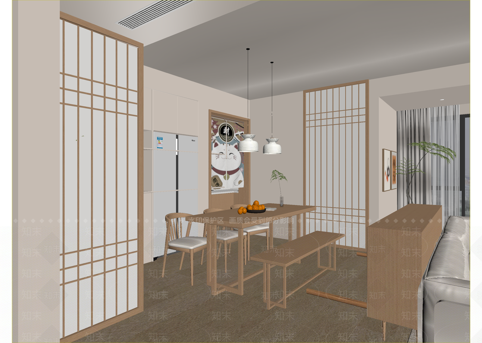 日式家居餐厅3D模型下载【ID:1214722132】