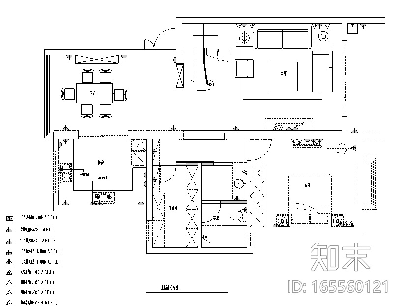 [江苏]ArtDeco风格200平米联体别墅设计施工图（附效果图...施工图下载【ID:165560121】