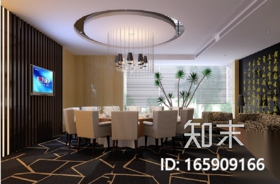 某矿业公司职工食堂装修图（含效果）cad施工图下载【ID:165909166】