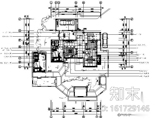 [苏州]新中式风双层别墅施工图（含效果）cad施工图下载【ID:161729146】