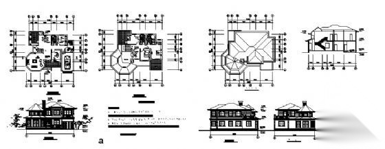 BS-13型独立别墅建筑方案图cad施工图下载【ID:149921158】