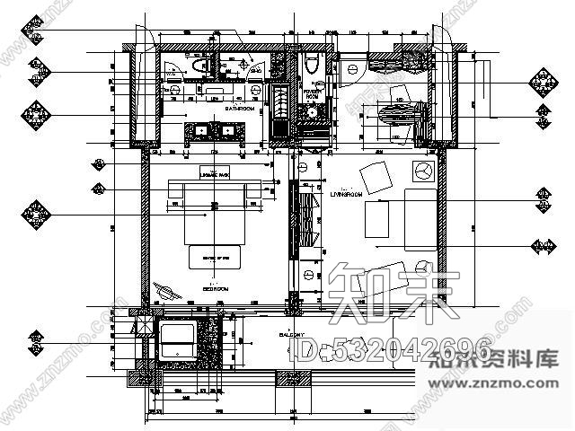 施工图豪华五星酒店双间套房施工图cad施工图下载【ID:532042696】