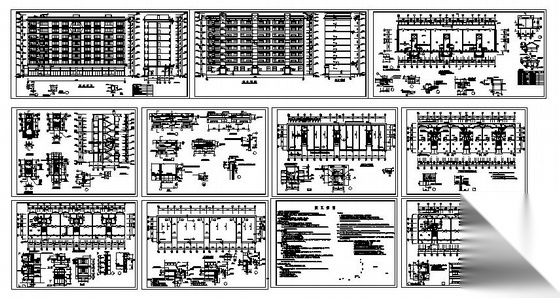 某八层框架住宅楼建筑施工图cad施工图下载【ID:149843157】