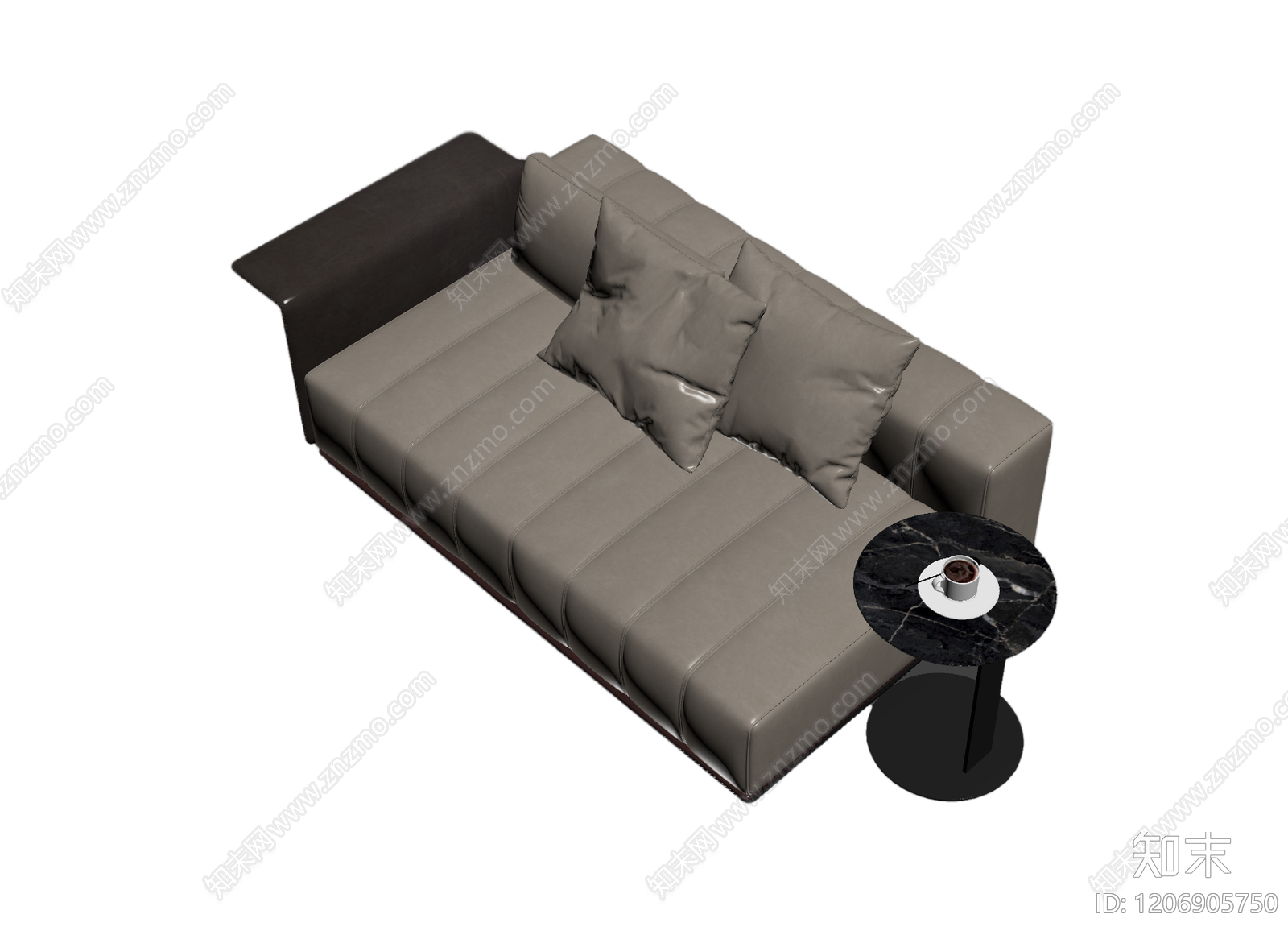 现代皮质沙发组合3D模型下载【ID:1206905750】