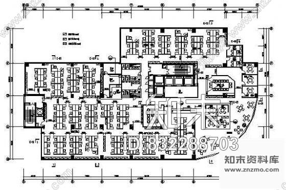 图块/节点某大厦写字楼四层平面布置图cad施工图下载【ID:832288703】