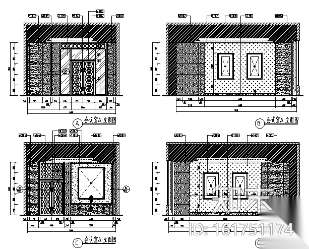 [四川]大唐宴会办公空间设计施工图（附效果图）cad施工图下载【ID:161751174】