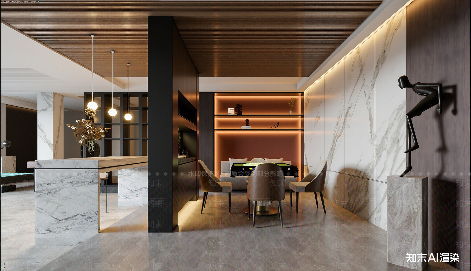 现代客餐厅3D模型下载【ID:1222250906】