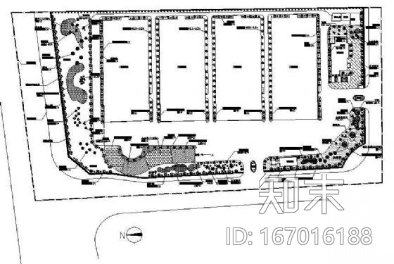 某仓库绿化配置图cad施工图下载【ID:167016188】