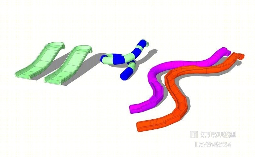 水寨滑梯SU模型下载【ID:76589265】