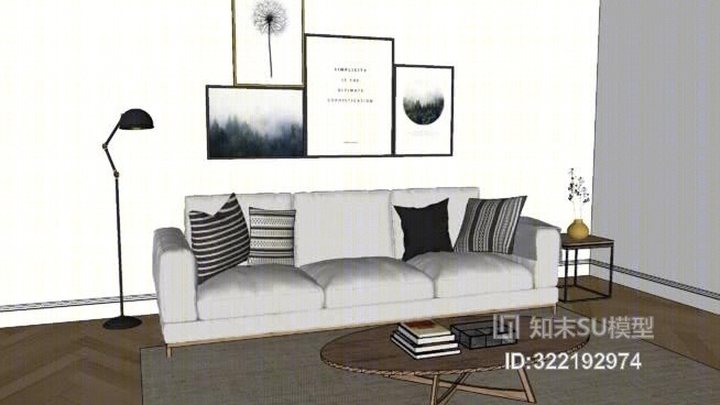 室内装饰沙发SU模型下载【ID:322192974】