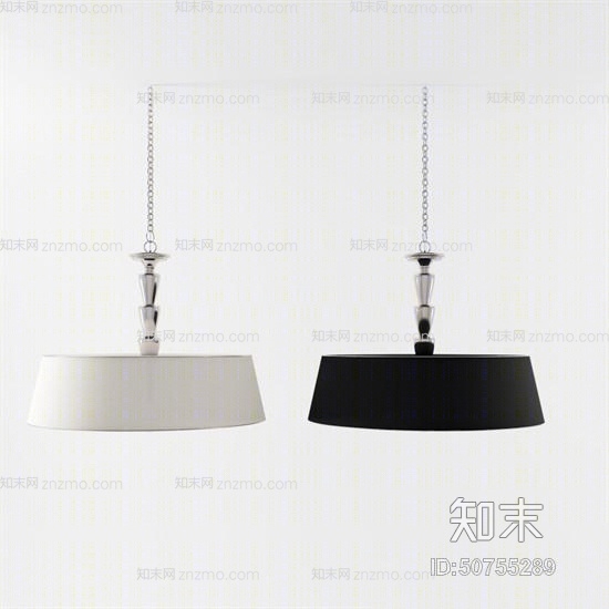 现代黑色铁艺吊灯3D模型下载【ID:50755289】