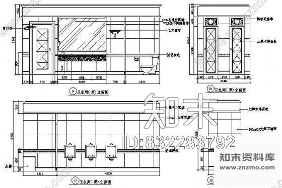 图块/节点卫生间立面图1cad施工图下载【ID:832283792】