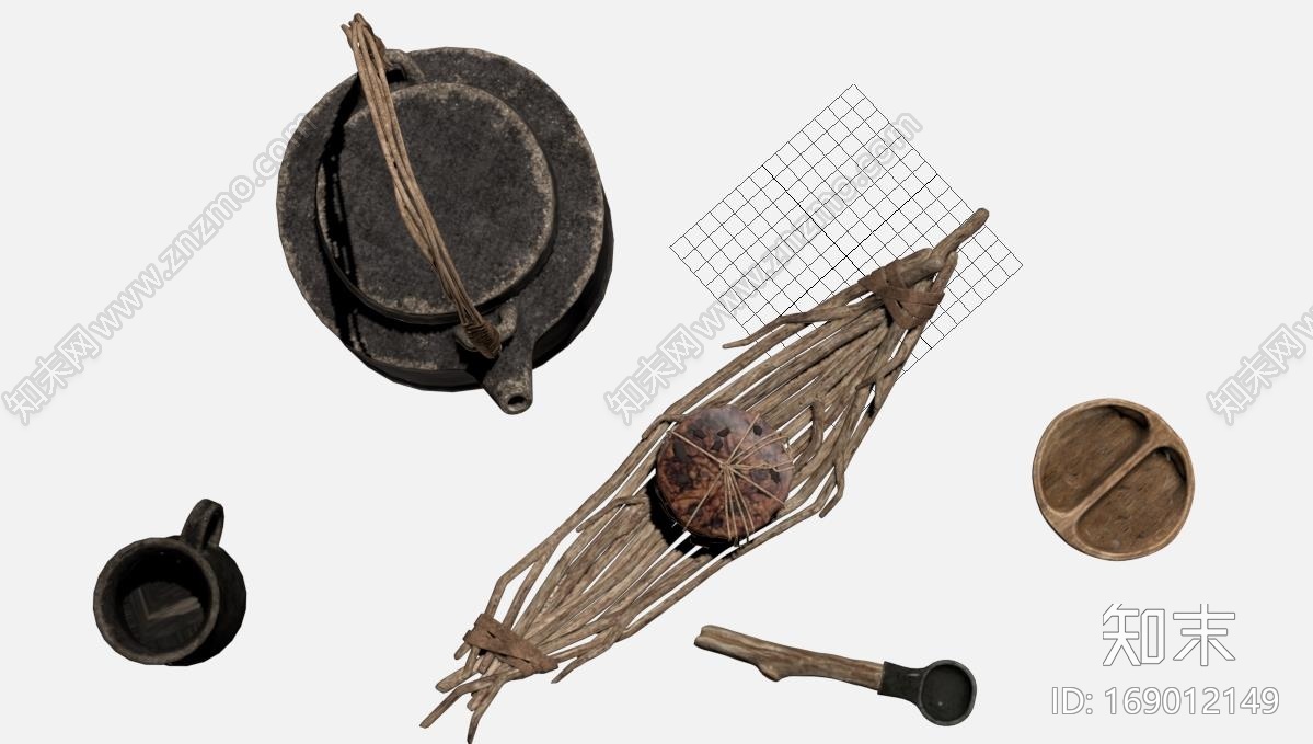 文艺复古禅意茶壶模型CG模型下载【ID:169012149】
