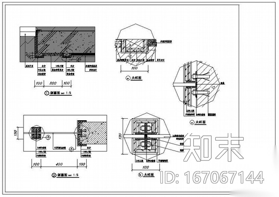 某公共建筑幕墙施工图cad施工图下载【ID:167067144】