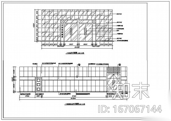 某公共建筑幕墙施工图cad施工图下载【ID:167067144】