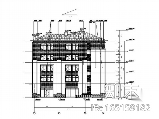 [天津]五层框架结构块瓦屋面社区中心建筑施工图施工图下载【ID:165159182】