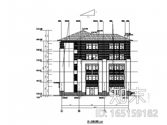 [天津]五层框架结构块瓦屋面社区中心建筑施工图施工图下载【ID:165159182】