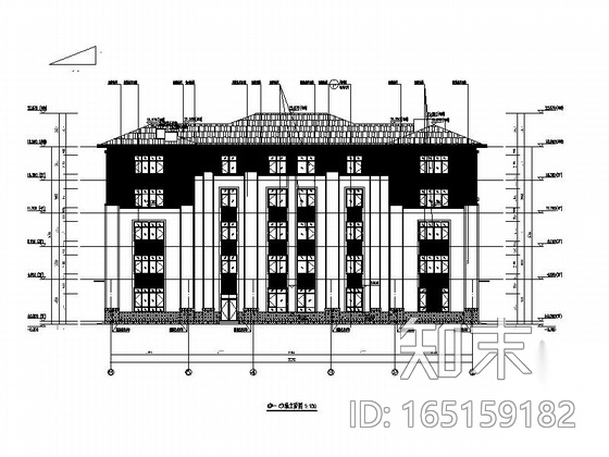 [天津]五层框架结构块瓦屋面社区中心建筑施工图施工图下载【ID:165159182】