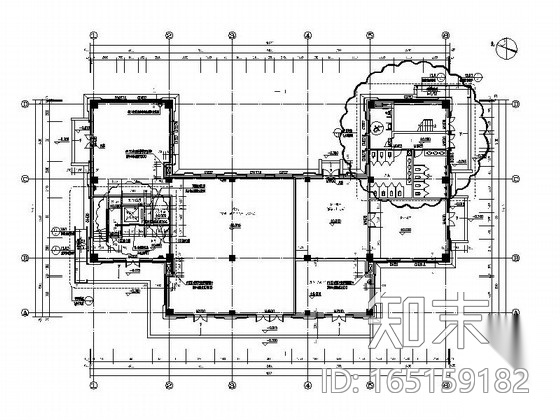 [天津]五层框架结构块瓦屋面社区中心建筑施工图施工图下载【ID:165159182】