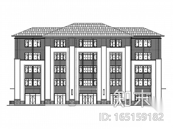 [天津]五层框架结构块瓦屋面社区中心建筑施工图施工图下载【ID:165159182】