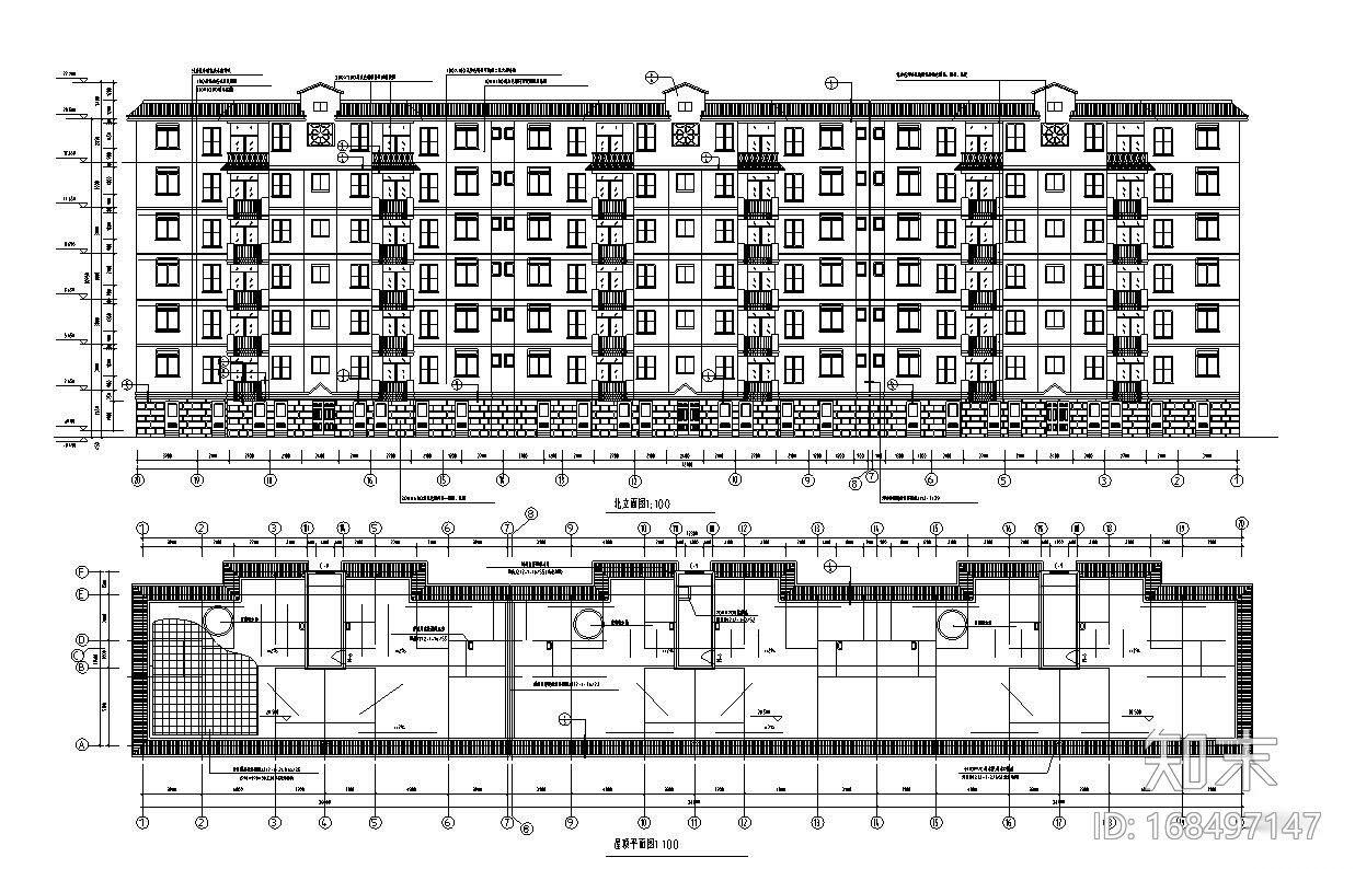 120平米住宅及错层户型设计图cad施工图下载【ID:168497147】