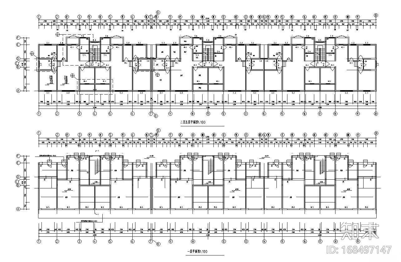 120平米住宅及错层户型设计图cad施工图下载【ID:168497147】