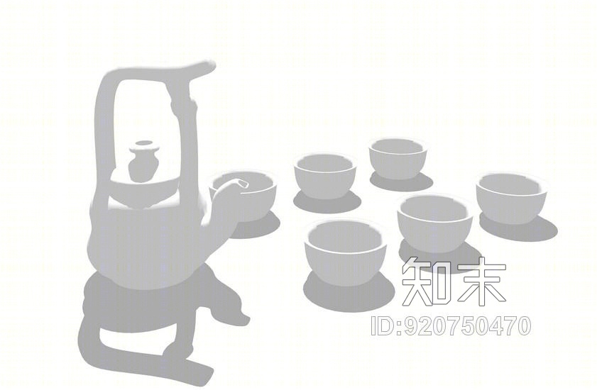 茶壶茶杯SU模型下载【ID:920750470】
