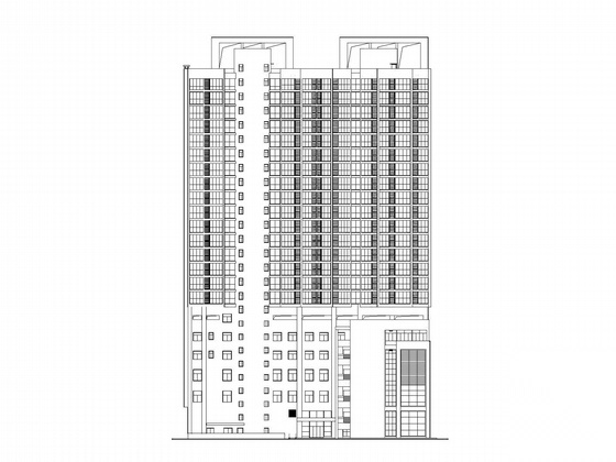 [北京]某二十一层商住楼建筑施工图cad施工图下载【ID:167910192】