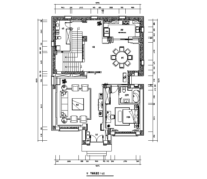 中式古典风别墅设计施工图(附效果图)cad施工图下载【ID:161767177】