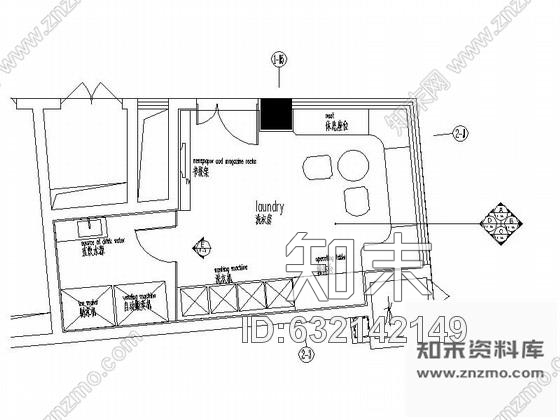 施工图上海某酒店式高档公寓洗衣房施工图含效果施工图下载【ID:632142149】