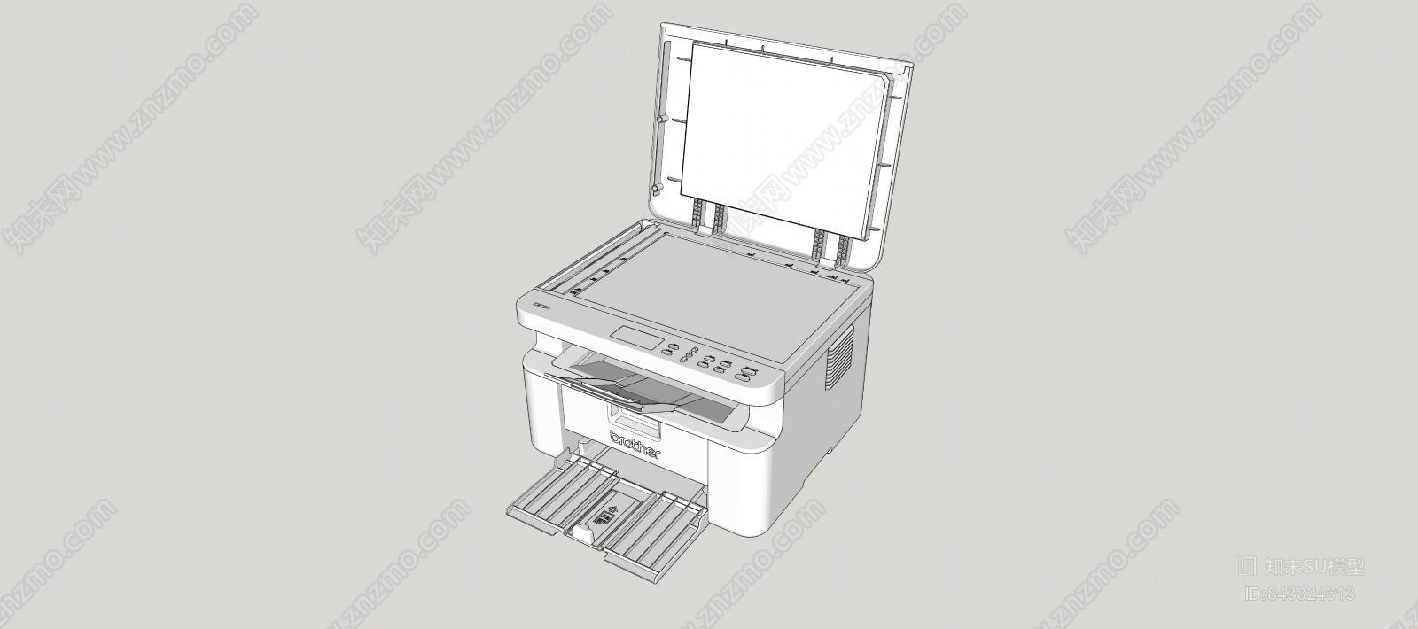 现代复印机SU模型下载【ID:843824613】