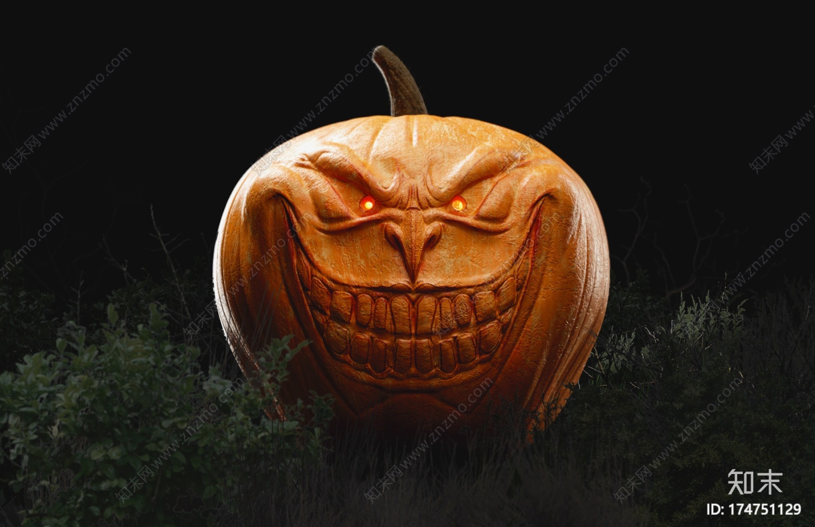 万圣节南瓜雕刻赠品CG模型下载【ID:174751129】