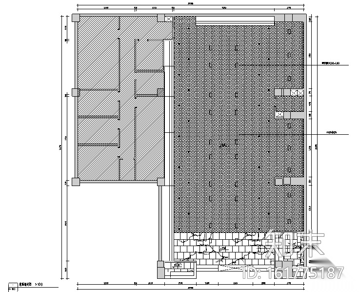 [新疆]460平米韩式料理餐饮空间设计施工图（附效果图）cad施工图下载【ID:161775187】