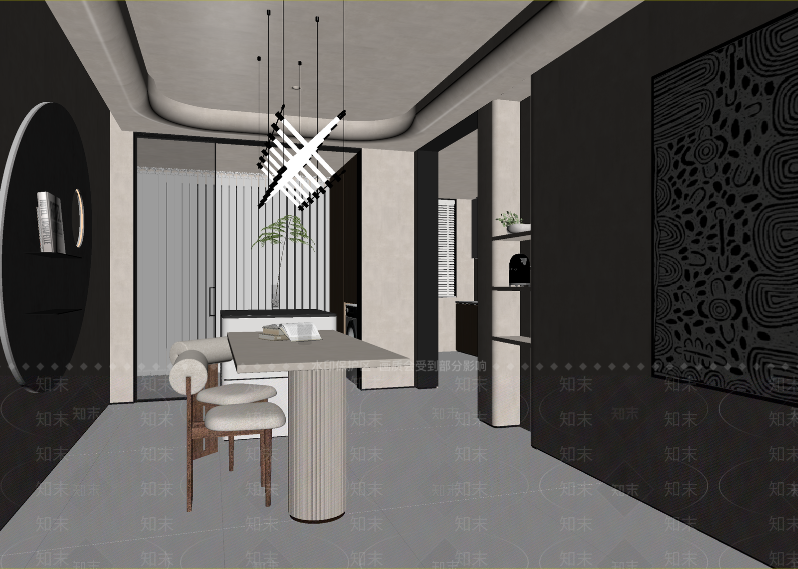 现代开放式厨房3D模型下载【ID:1214730554】