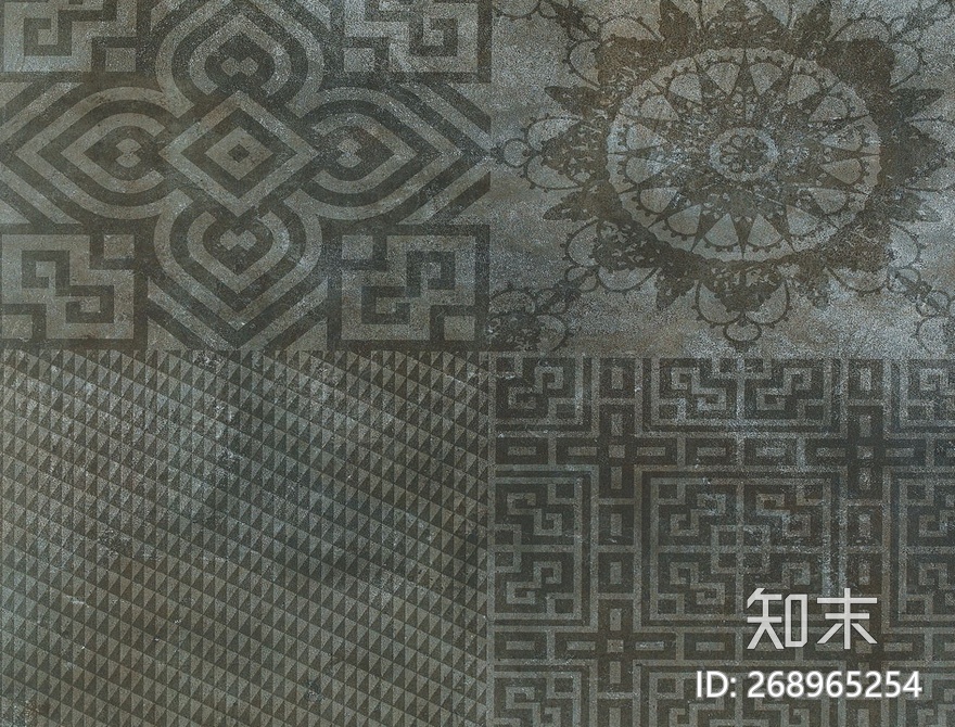 水泥花砖贴图下载【ID:268965254】