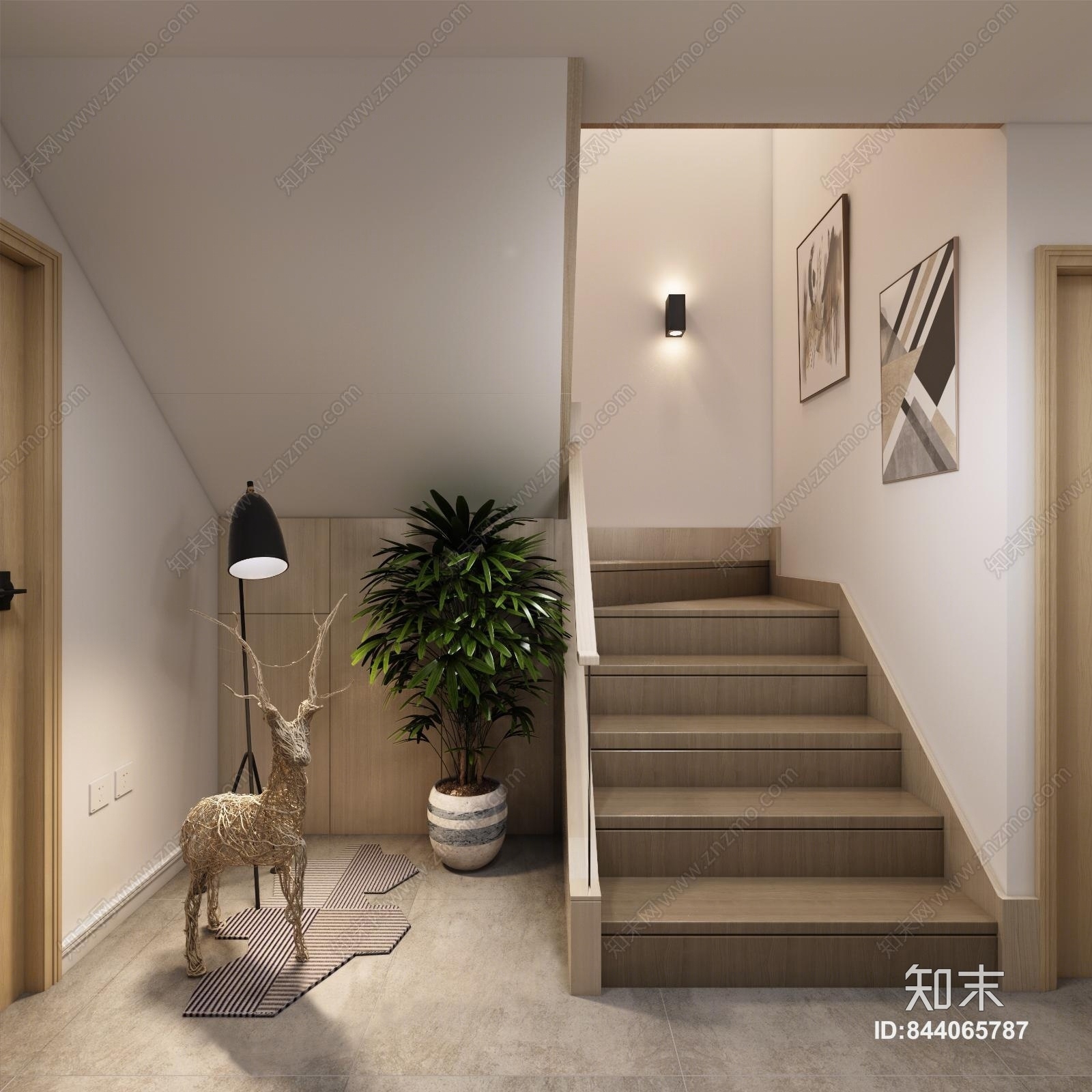 北欧楼梯间3D模型下载【ID:844065787】
