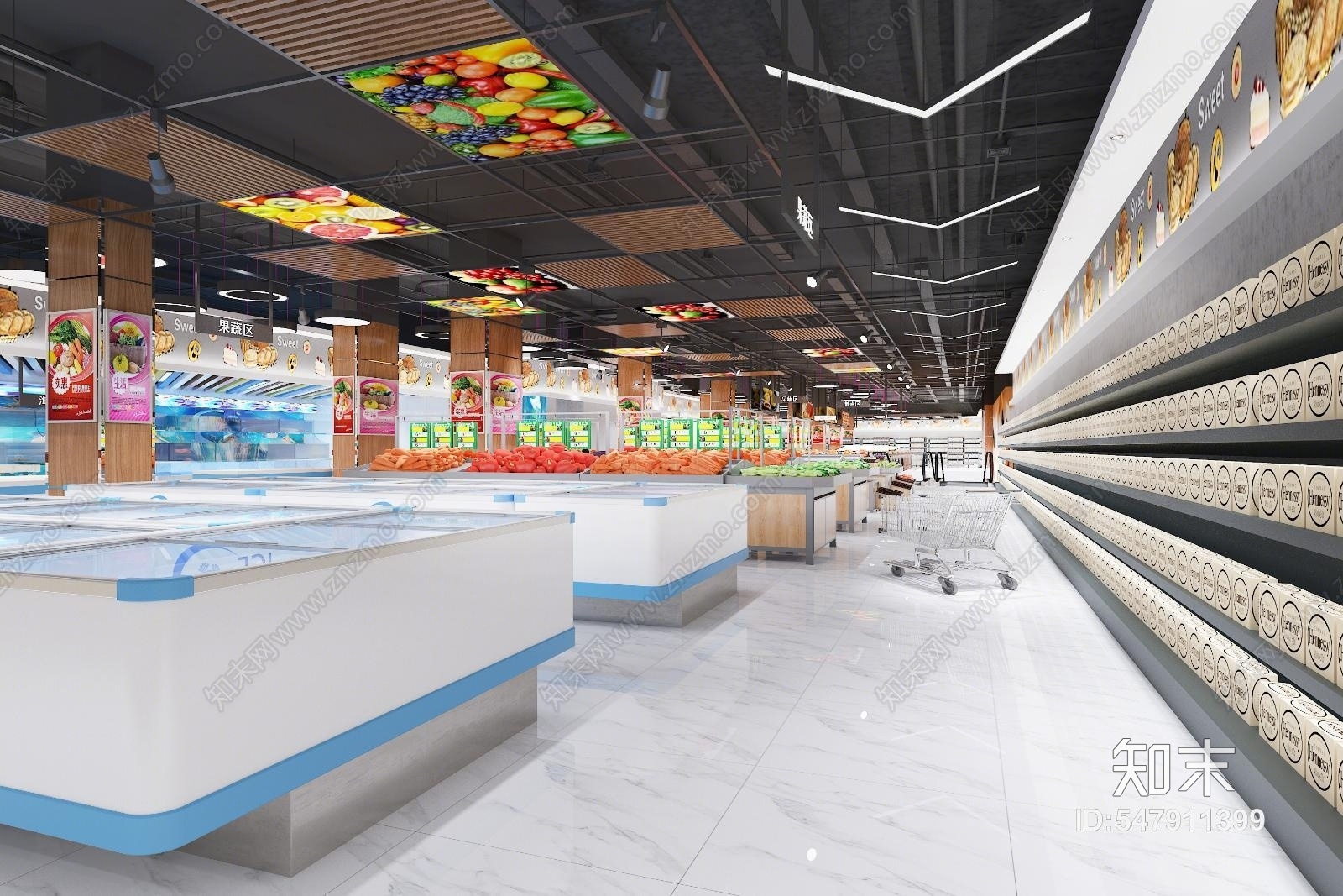 现代超市3D模型下载【ID:547911399】