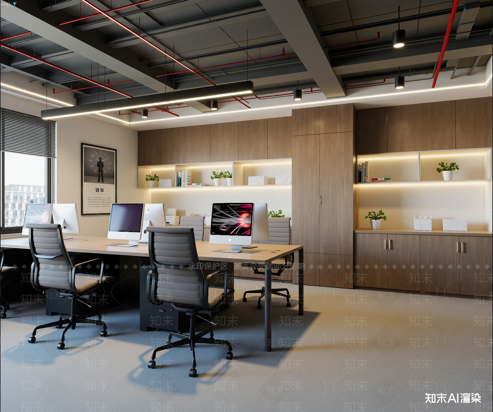 现代办公区3D模型下载【ID:1215006623】
