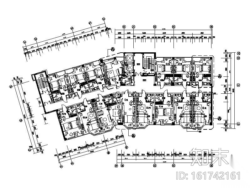 某售楼处公寓样板间室内装修图（含效果）cad施工图下载【ID:161742161】