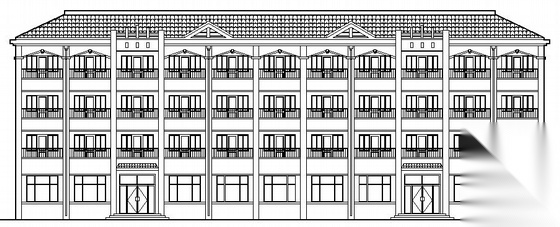 某节能型四层宿舍楼建筑施工图cad施工图下载【ID:168325144】