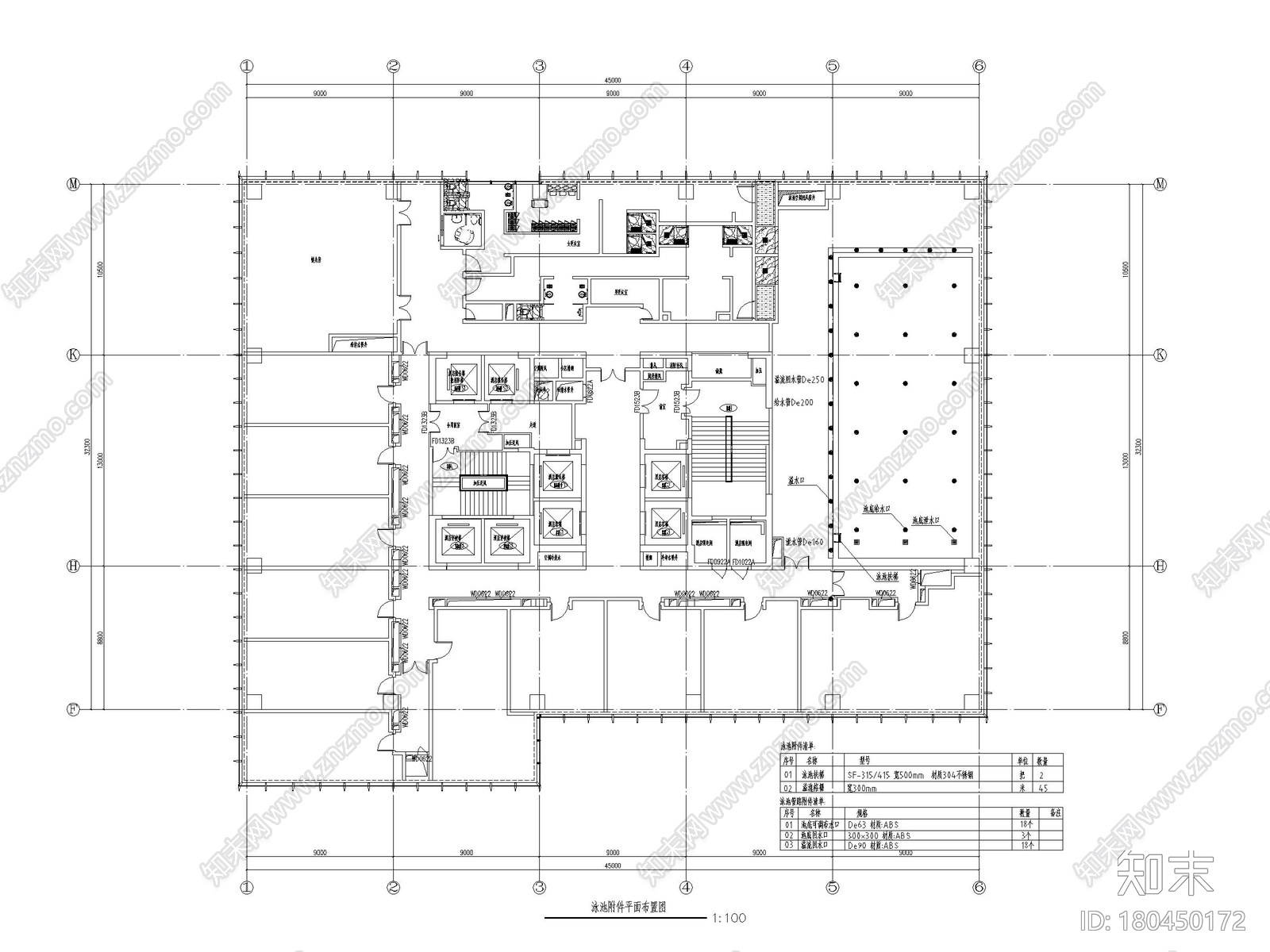 五星级酒店游泳池水处理设计施工图cad施工图下载【ID:180450172】