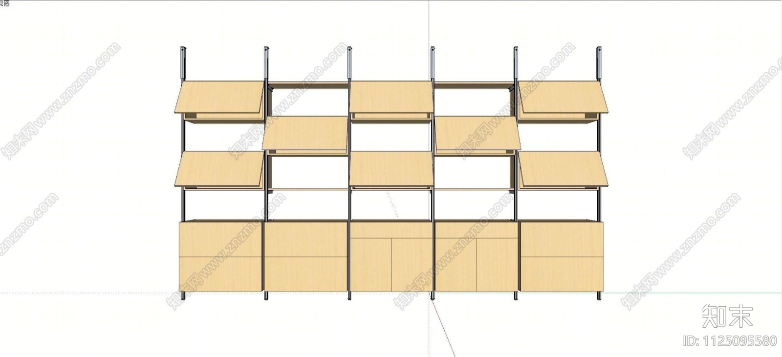 现代实木装饰架免费SU模型下载【ID:1125095580】