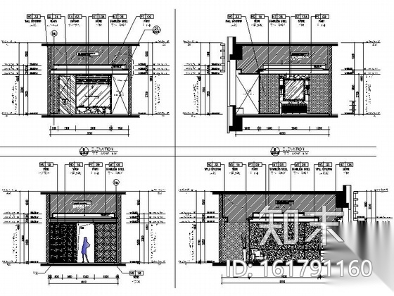 [上海]全球连锁五星级高档酒店装修施工图（含效果）cad施工图下载【ID:161791160】
