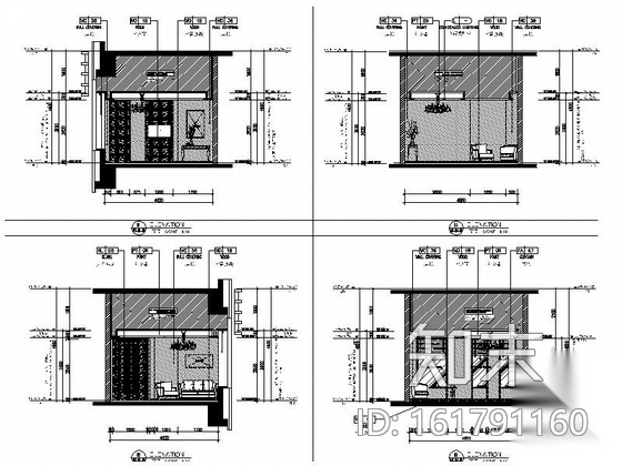 [上海]全球连锁五星级高档酒店装修施工图（含效果）cad施工图下载【ID:161791160】